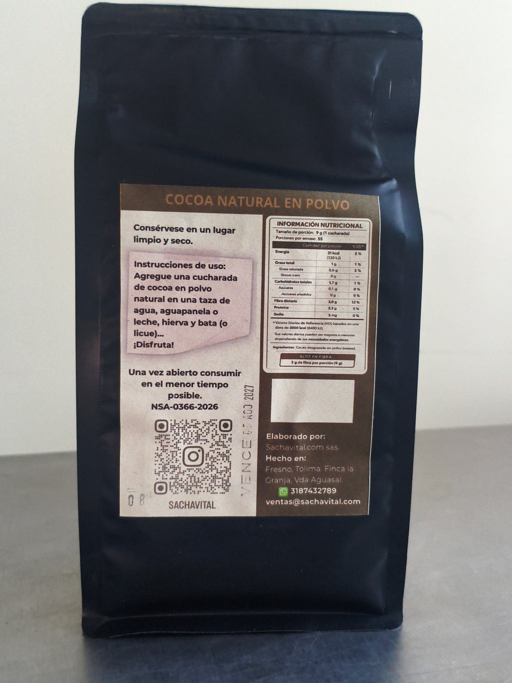 Cocoa Natural En Polvo X500g