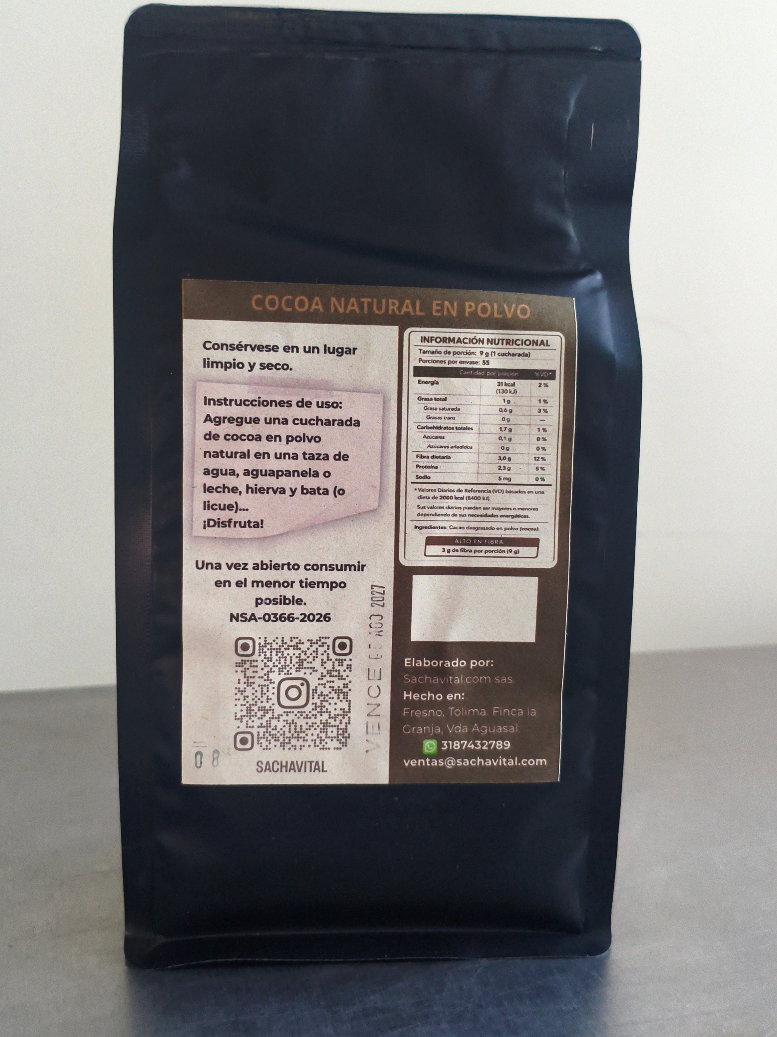 Cocoa Natural En Polvo X500g