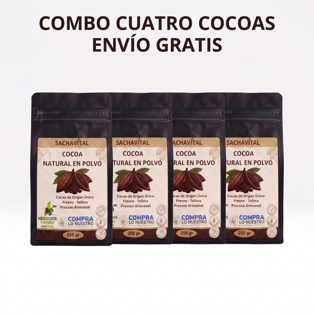 Combo x4 Cocoa´s Natural En Polvo X250g